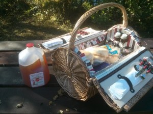 Picnic basket and cider 