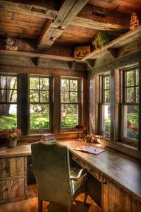 writers desk in cabin