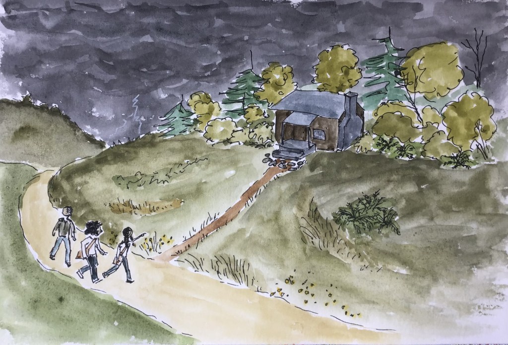 The companions find shelter just in time.